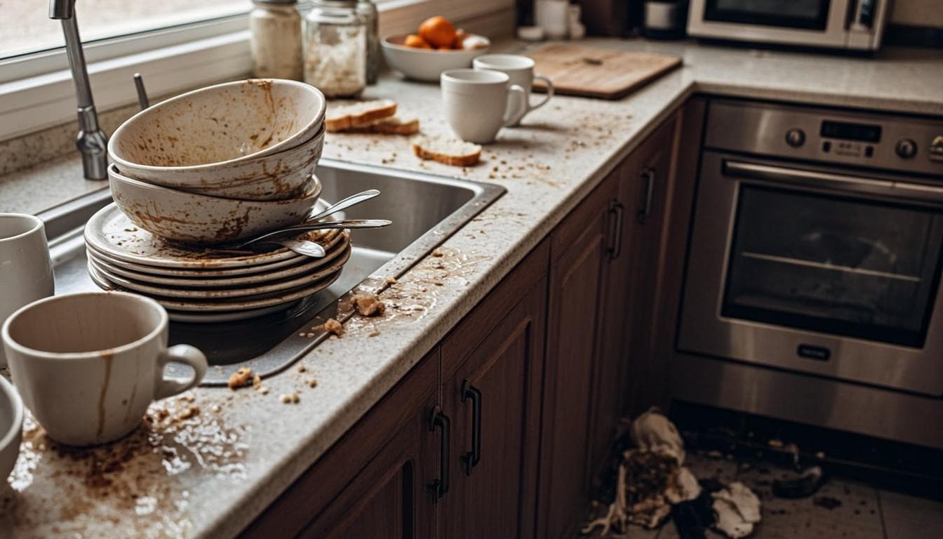 Kitchen cleaning — before cleaning